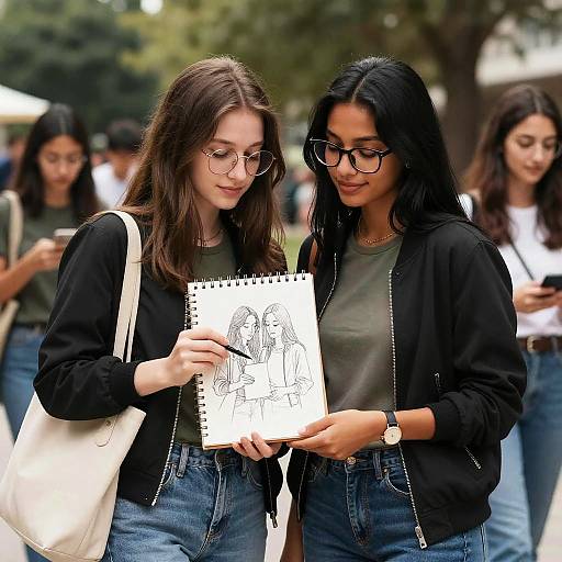 Photorealistic Outdoor Portraits of Two Girls
