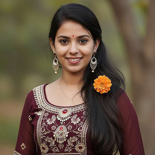 Smiling Girl in Traditional Dress