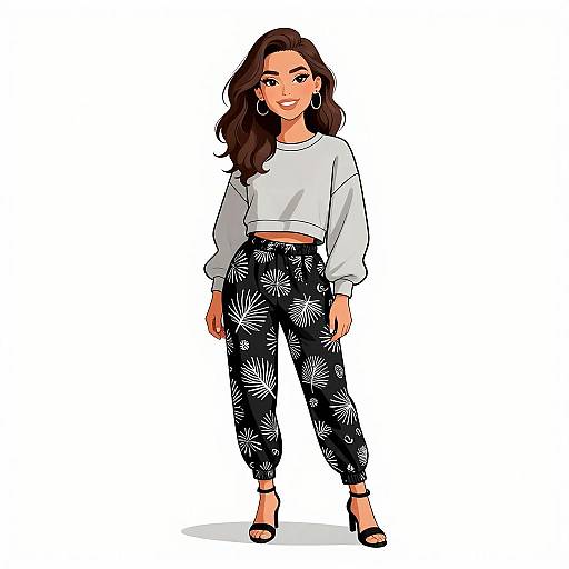 Smiling Woman in Casual Streetwear