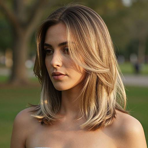 Sun-Kissed Woman with Frosted Edge Haircut