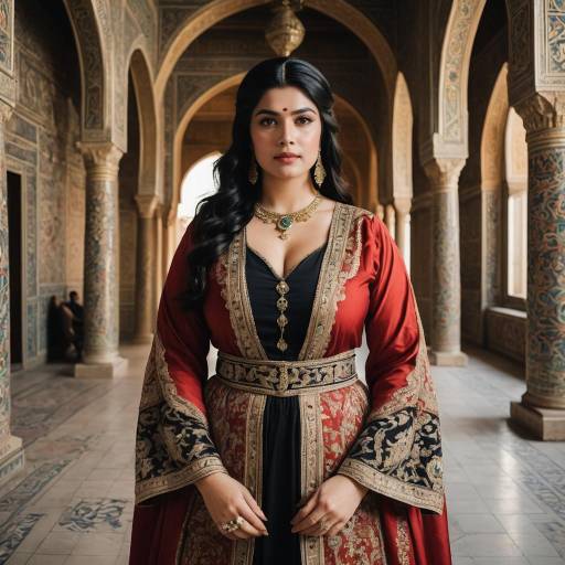 Curvy Woman in Ancient Persian Clothing