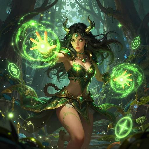 Orc Girl Mage Casting Spell