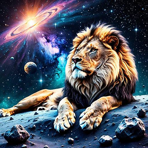 Celestial Lion in Deep Space