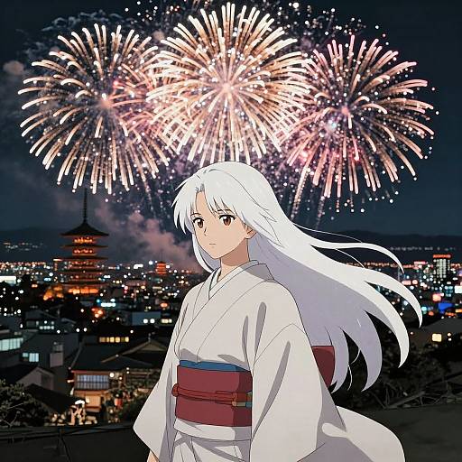 Ancient Japan Firework Festival Goddess