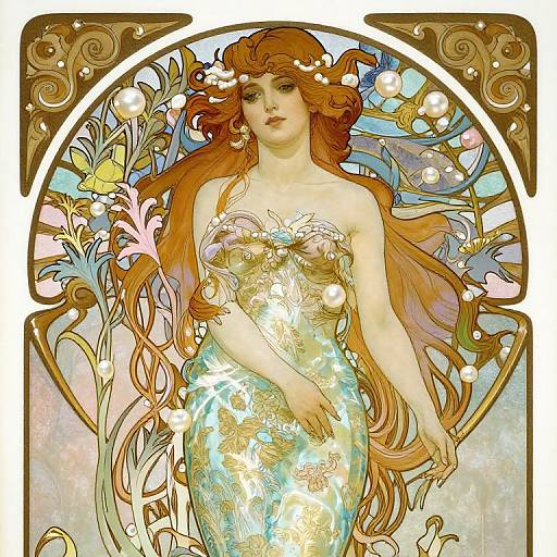 Alphonse Mucha Mermaid Portrait