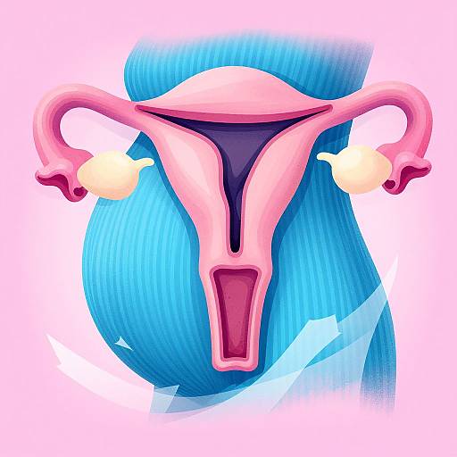 Ribbed Vector Uterus Illustration