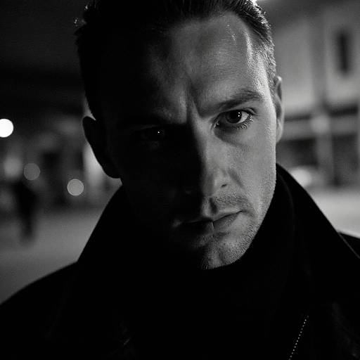 Moody Black and White Man Portrait