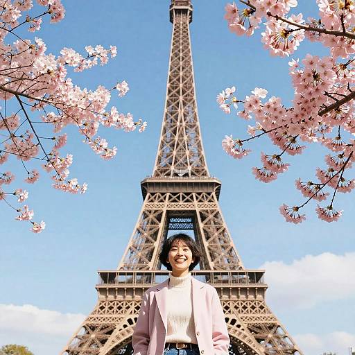 Cheerful Spring at Eiffel Tower