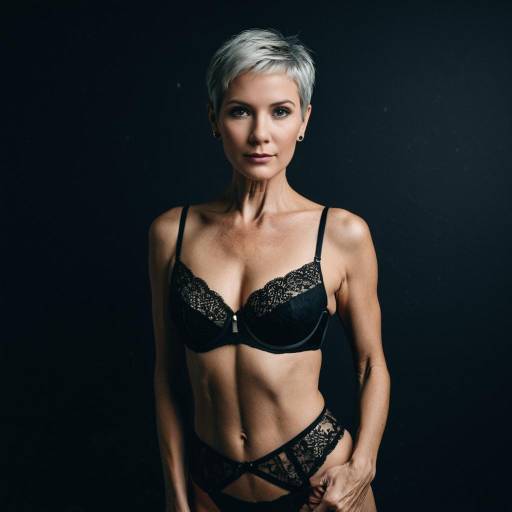 Elegant Mature Woman in Chic Lingerie Shoot