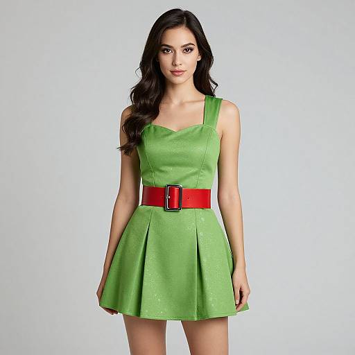 Woman in Peridot Green Dress
