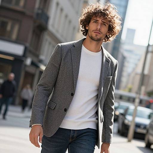 Curly Mullet Stylish Urban Portrait