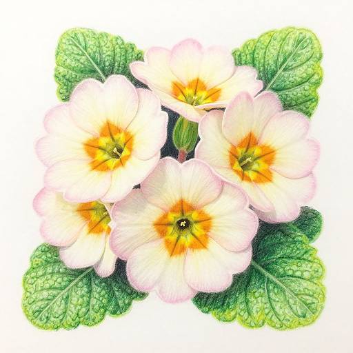 Detailed Primrose Blossom Drawing