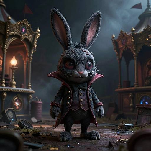 Dark Vampire Rabbit in Victorian Carnival