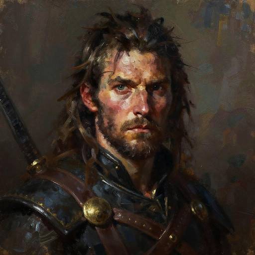 Ancient Warrior with Steely Gaze