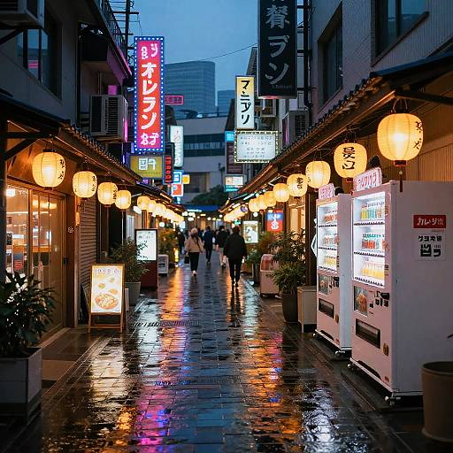 Neon-Lit Anime Alleyway Scene
