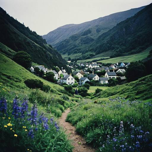 Idyllic Village in Lush Green Valley