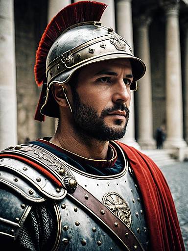 Man in Roman Soldier Costume