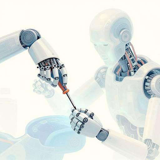 Cyborg Self-Repair Holographic Illustration