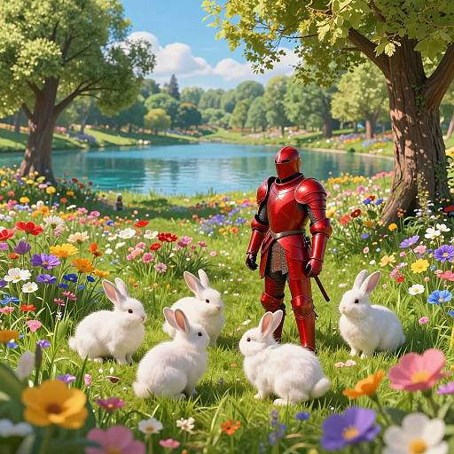 Ultra Realistic Colorful Meadow Landscape