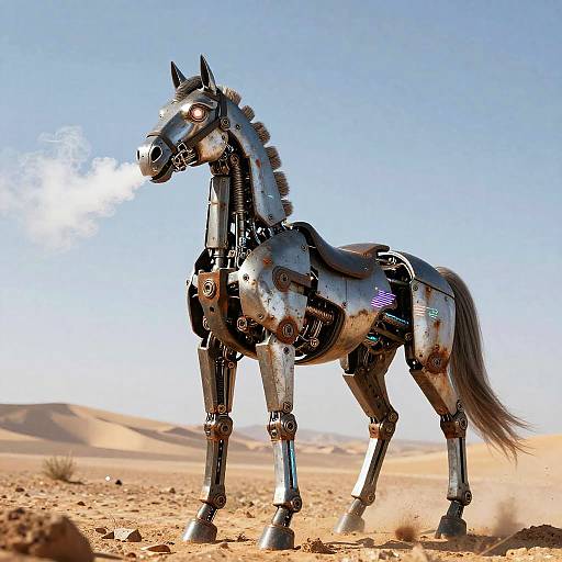 Mechanical Vapehorse in Dystopian Desert