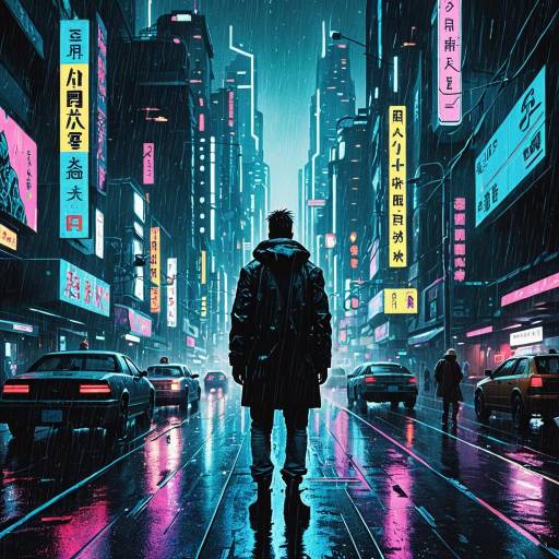 Cyberpunk Neon City Rain