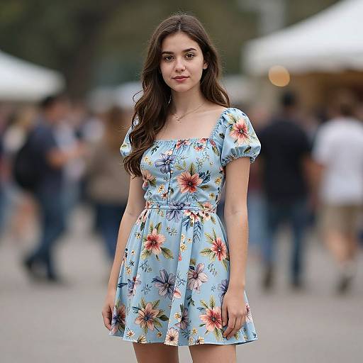 Fiesta Floral Dress Outdoors