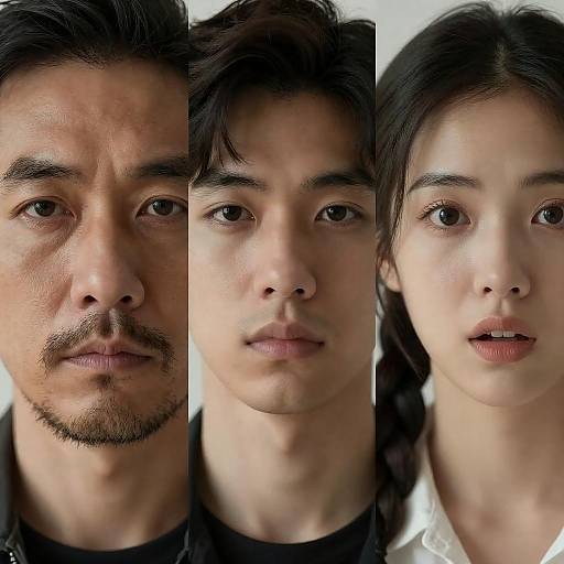 Dynamic Close-Up Portraits of Asian Faces