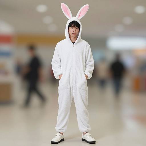 Realistic Funny Easter Rabbit Costume