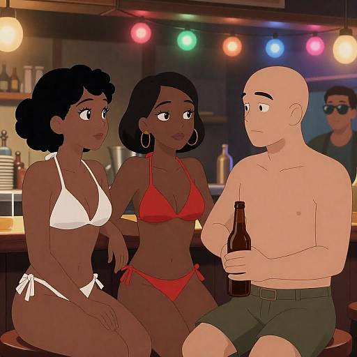 Scene at the Bar with Friends