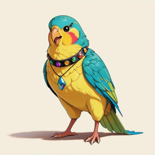 Vivid Solo Parakeet with Gem Collar Vivid Solo Parakeet with Gem Collar