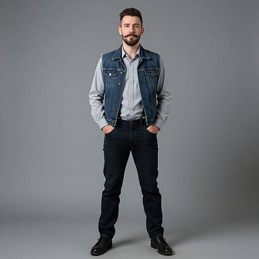 Realistic Casual Male with Beard