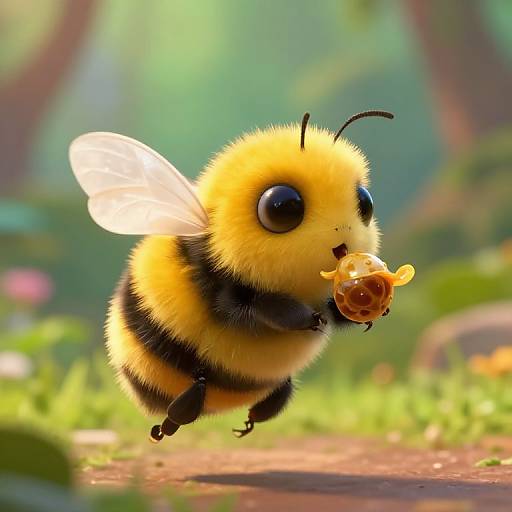 Pixar-Style Cute Bumble Bee
