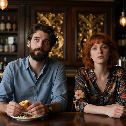 Intimate Bar Scene with Two People