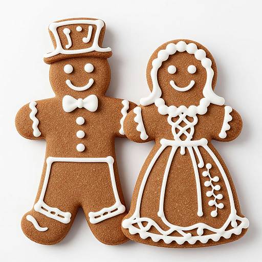 Gingerbread Couple with Icing Details