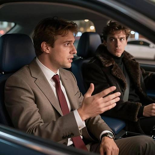 Nighttime Car Conversation Between Two Men