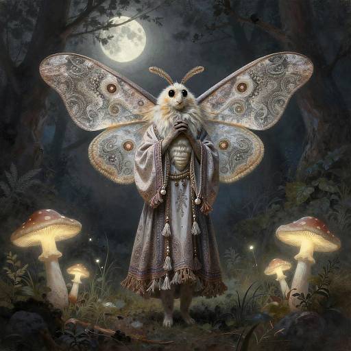 Dreamy Bohemian Moth Poet Portrait