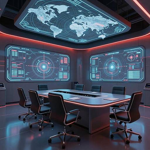 Futuristic High-Tech Briefing Room