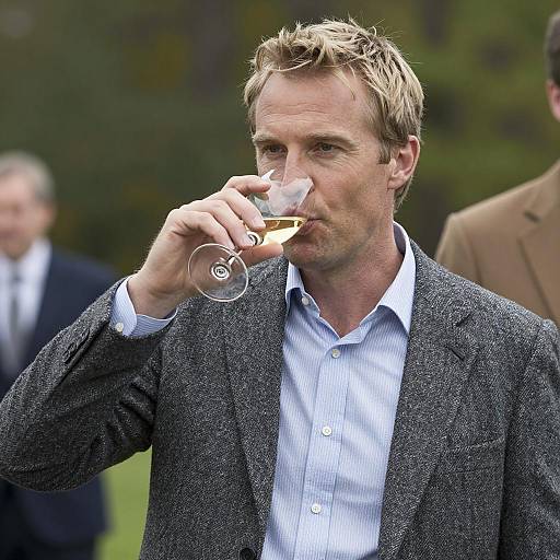 Sophisticated Man Enjoying White Wine