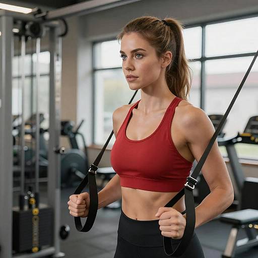 Fit Woman Exercising with Resistance Bands