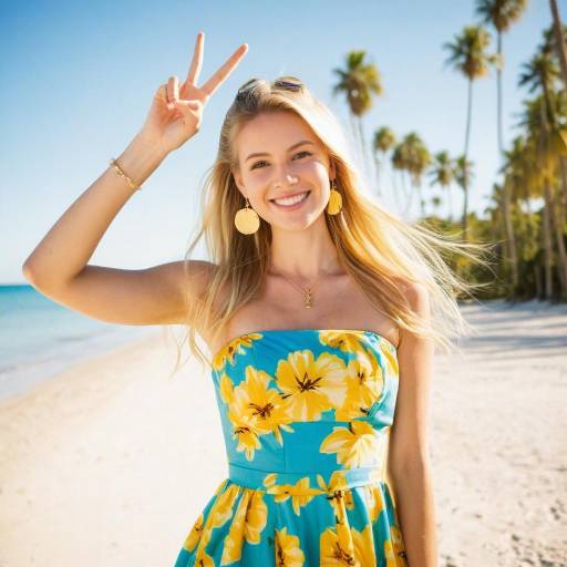 Sunny Beach Vibes: Young Woman Smiling