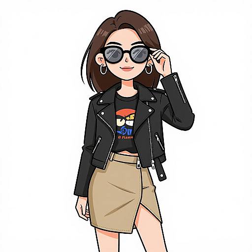 Edgy Woman in Stylish Motorcycle Jacket