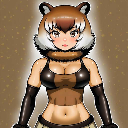 Illustration of American beaver (kemono friends), kemono friends in the style of Satou daiji