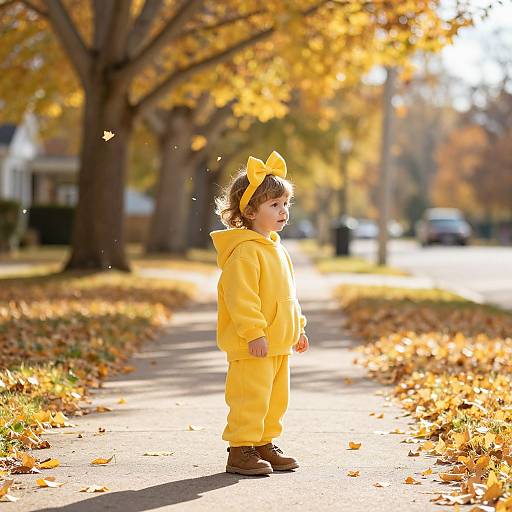 Joyful Child in Autumn Sunshine