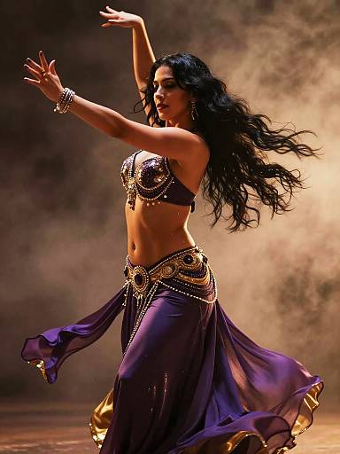 Amethyst and Gold Belly Dance Shot