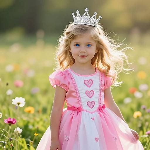 Whimsical Fairy-Tale Girl in Meadow