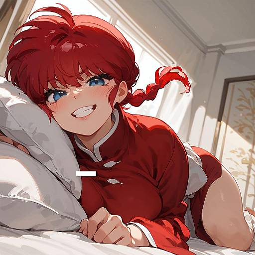 Intricate Anime Girl in Hotel Room