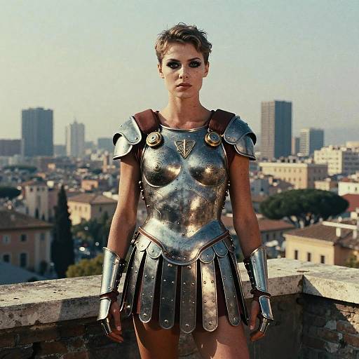 Cinematic Cyberpunk Roman Legionnaire Portrait