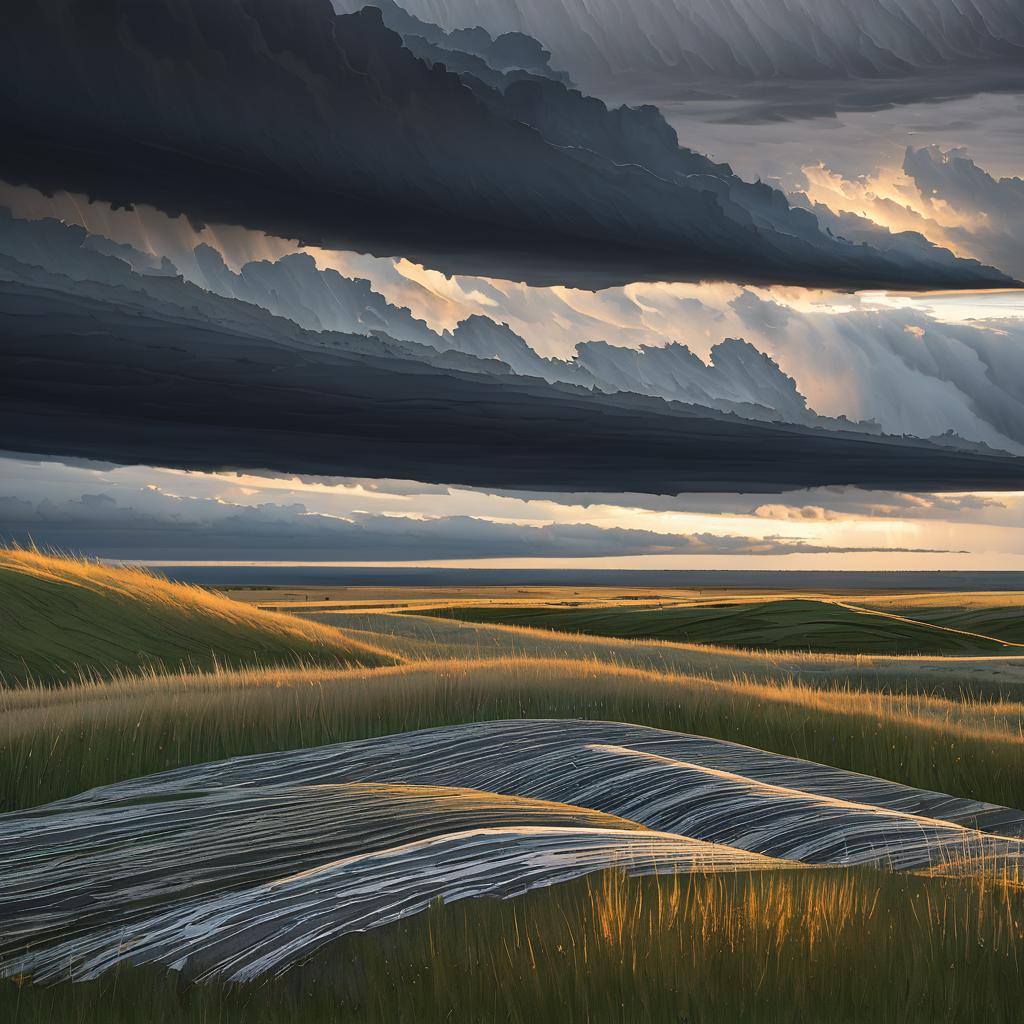 Stormy Prairie Landscapes with Moiré Patterns