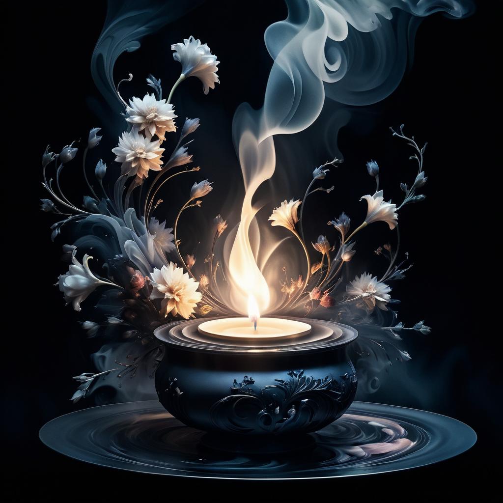 Surreal Nature Emanating from Candle Flame