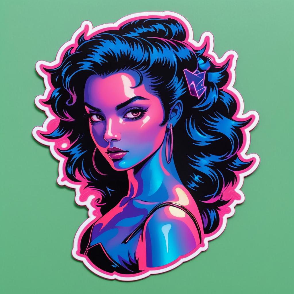 Demonic Vaporwave Female Sprite Sticker